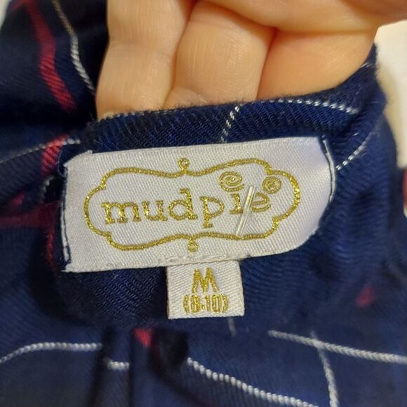 BLUE Plaid Mudpie Blouse Womens Size Medium - Picture 2 of 8